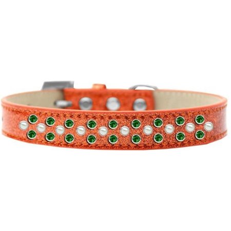 UNCONDITIONAL LOVE Sprinkles Ice Cream Pearl & Emerald Green Crystals Dog CollarOrange Size 14 UN851479